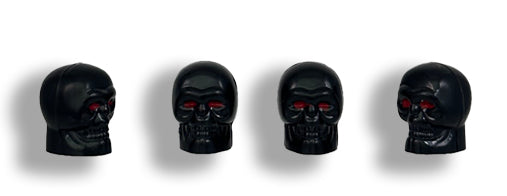 TrexNYC Tire Valve Caps, Universal Stem Covers for Cars, SUVs, Bike, Trucks, Motorcycles, Heavy-Duty and Easy-Grip Use, 4 Pieces, Black Skull
