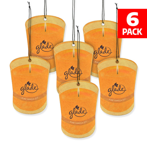 Glade Car Air Freshener 6-Pack Candle Design Glade Air Freshener (Pure Vanilla Joy)