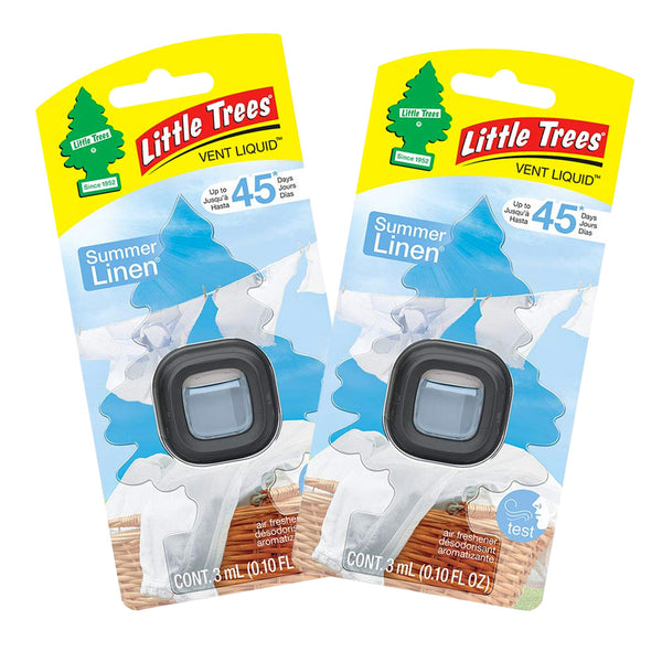 Little Trees Vent Liquid Car Air Freshener, 2-PACK (Summer Linen)