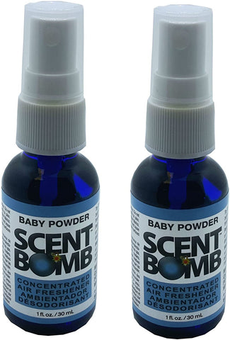 Scent Bomb Air Freshener Spray, 100 % Oil Based Concentrated Air Freshener, Air Freshener Spray for Car, Room, Bathroom and Odor Eliminator, Baby Powder, 2 Pack