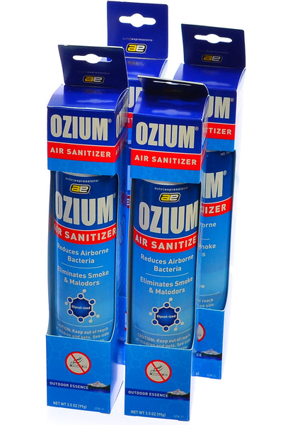 Ozium Cigarette Smoke Air Sanitizer Spray Eliminates Smoke Smell, Outdoor Essence 3.5oz (Pack of 4)