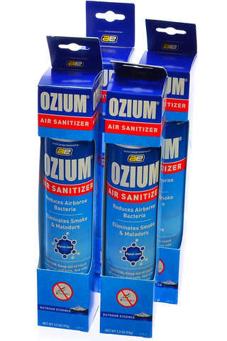 Ozium Cigarette Smoke Air Sanitizer Spray Eliminates Smoke Smell, Outdoor Essence 3.5oz (Pack of 4)