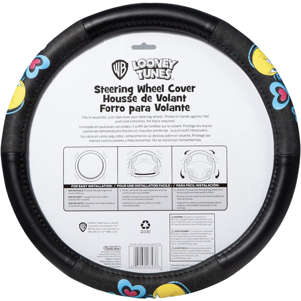 Tweety Bird Car Steering Wheel Cover - Durable and Comfortable Car Wheel Cover with Tweety Bird Graphics - A Fun and Functional Addition to Your Vehicle's Interior!