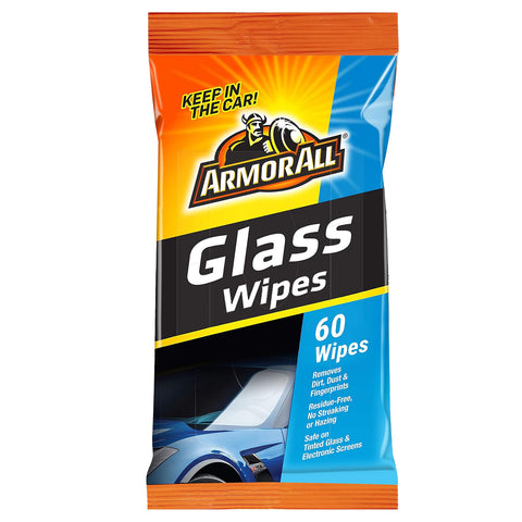 Armor All Glass Cleaning Wipes in a Pouch, 60 Count - Car Interior Cleaner: Ultimate Car Wipes and Interior Care Products