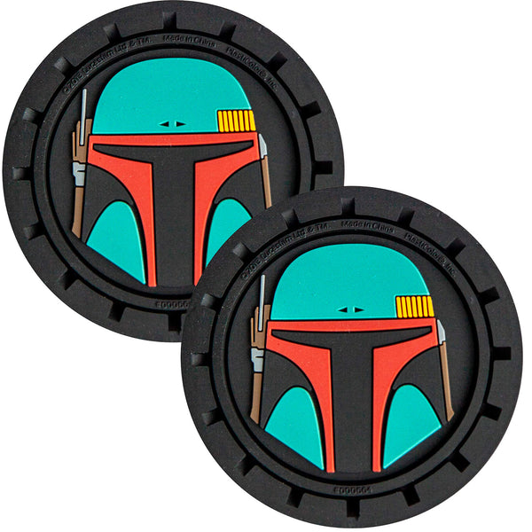 Plasticolor Star Wars Boba Fett Car Coaster, 2x Boba Fett Cupholder Coasters