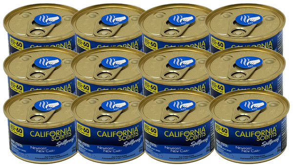 California Scents Spillproof Car Air Freshener - The Best Car Air Freshener and Odor Eliminator for Your Vehicle, Newport New Car, 12 Packs