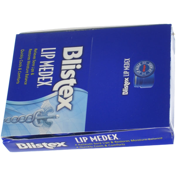 Blistex Medex Lip Moisture 0.25 oz All Day Cooling and Pain Relievers for Sore Lips Pack of 12