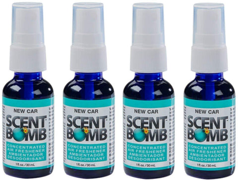 Scent Bomb Air Freshener Spray, 100 % Oil Based Concentrated Air Freshener, Air Freshener Spray for Car, Room, Bathroom and Odor Eliminator, New Car, 4 Pack