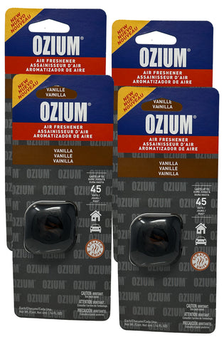 Ozium Membrane Car Vent Clip AC Air Fresheners Car Air Freshener and Car Odor Eliminator, Vanilla, 4 Packs