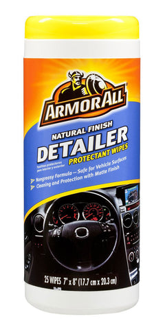 Armor All Automotive Wipes Natural Finish Detailer Protectant Wipes Helps Prevent Cracking & Fading