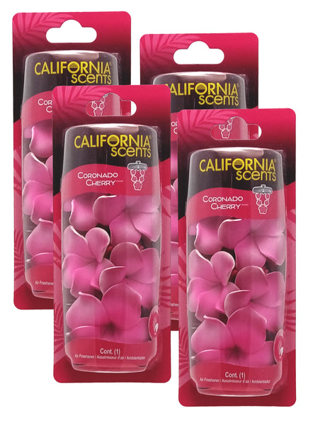 California Scents Scented Necklace in Coronado Cherry: The Perfect Lei for Your Car - Hanging Flower Air Freshener, 4 Packs