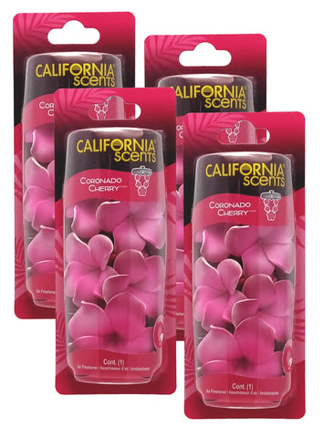 California Scents Scented Necklace in Coronado Cherry: The Perfect Lei for Your Car - Hanging Flower Air Freshener, 4 Packs
