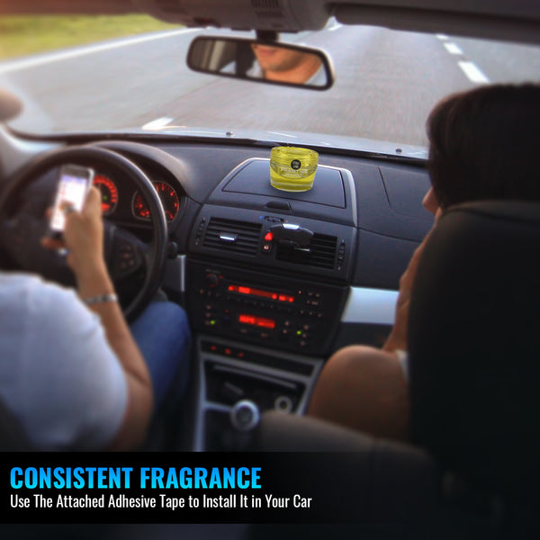 Tasotti Car Perfume Air Freshener, Car and Home Gel Air Freshener, Odor Eliminator and for Long-lasting Fragrance up to 75 days, Prestige Car Concentrated Perfume Collection, Citrusland