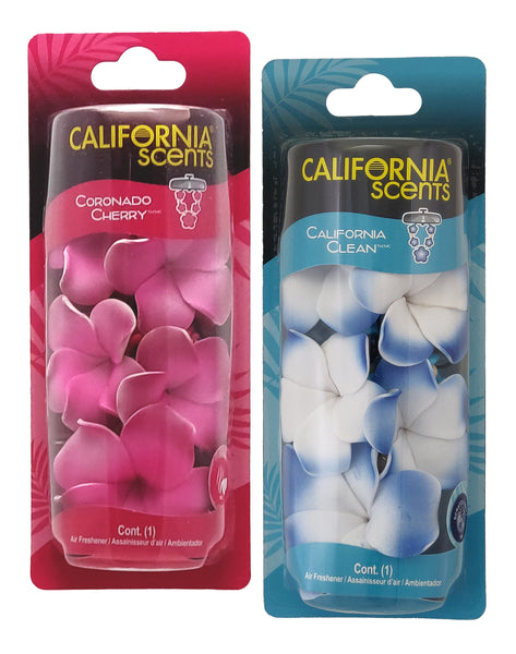 California Scents Scented Necklace in Coronado Cherry and California Clean Scents: The Perfect Lei for Your Car - Hanging Flower Air Freshener, Combo Kit