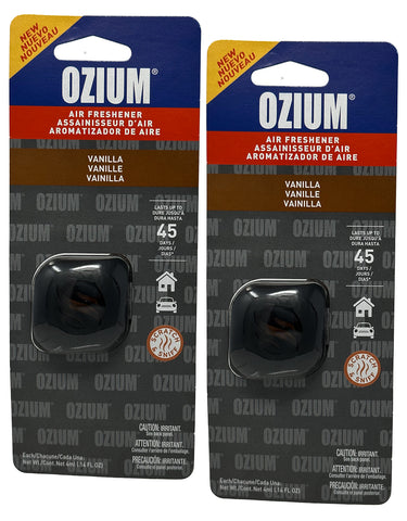 Ozium Membrane Car Vent Clip AC Air Fresheners Car Air Freshener and Car Odor Eliminator, Vanilla, 2 Packs