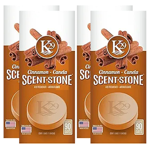 K29 Scent Stone: The Best Car Air Freshener for Home and Car - Long Lasting Car Air Fresheners, Cinnamon Scent, 4 Packs