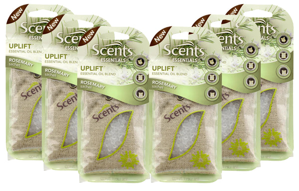 Scents Automotive Essentials Air Freshener: Uplift, Rosemary Sachet, 6 Pack