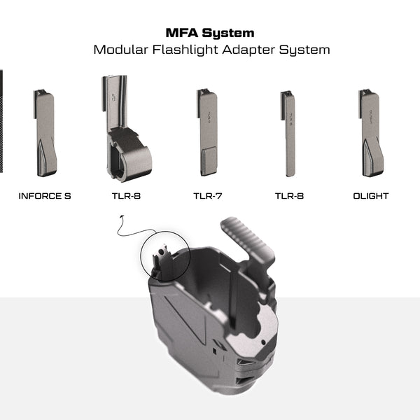 Orpaz Delta G22 Light Bearing Holster compatible with Glock 22 Holster with Light, Drop Leg, Level II Modular Flashlight Adapter and Innovative Flashlight Protector Cap - Unisex