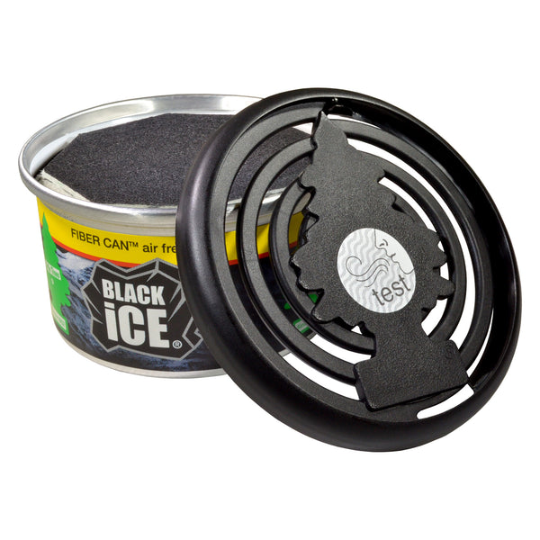 Little Trees Fiber Can Car Air Freshener 4-Pack (Black Ice)