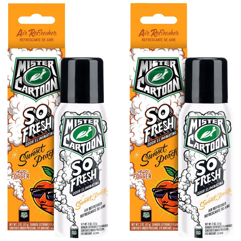 Turtle Wax FOGGER Sunset Peach 2 oz: Ultimate Car Fogger and Smoke Odor Eliminator – Long-Lasting Scent Car Air Freshener, 2 Packs