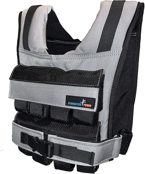 Gymnastics Power - Weighted Vest 35lb Removable Iron Weights for Men and Women Workout for Calisthenics and Fitness Sport Training (Gray)
