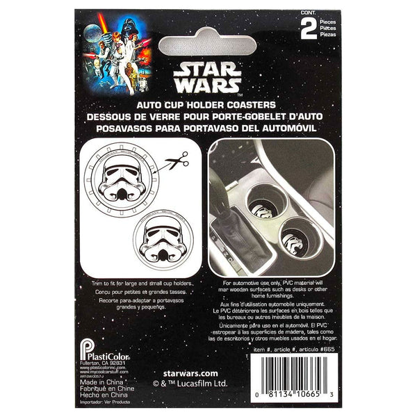 Plasticolor Star Wars Stormtrooper Car Coaster, 2x Cupholder Coasters