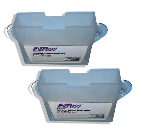 TrexNYC EZ Pass/I-Pass Holder for Car, Holds Tightly to your Car Windshield with 3 Suction Cups, 2 Packs, Clear