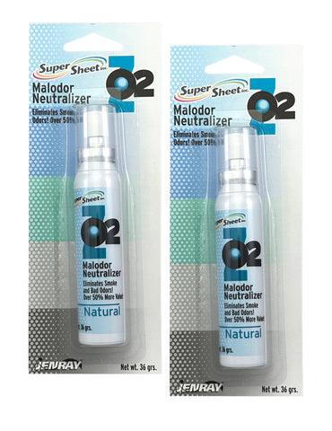 Super Sheet Malodor Neutralizer with Natural Scent: The Ultimate Car Spray Freshener, Smoke Eliminator for Car; All-in-One Car Sanitizer Spray, 1.3 oz, 2 Packs