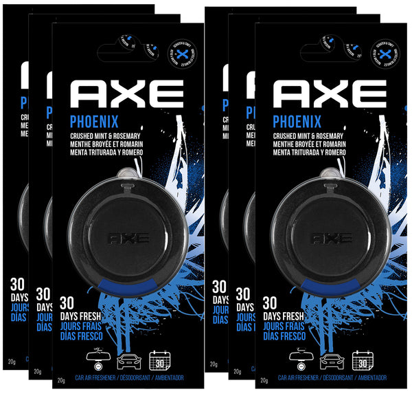 Axe Phoenix Hanging 3D Disc Car Air Freshener, Odor Eliminator for Strong Odor Car Air Fresheners Hanging for Your Car, 6 Packs