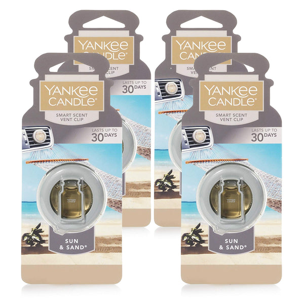 Yankee Candle Car Freshener Smart-Scent Vent Clips, 4-PACK (Sun & Sand)