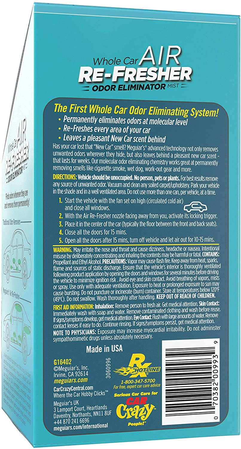 Meguiar's G16402 Whole Car Air Re-Fresher Odor Eliminator Mist
