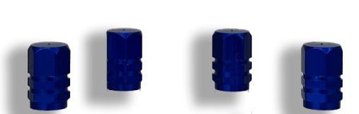 TrexNYC Tire Valve Caps, Universal Stem Covers for Cars, SUVs, Bike, Trucks, Motorcycles, Heavy-Duty and Easy-Grip Use, 4 Pieces, Blue