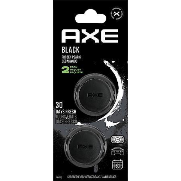 AXE Air Freshener Mini Vent Clip, Odor Eliminator, Air Purifier Provides A Long Lasting Scent, Black