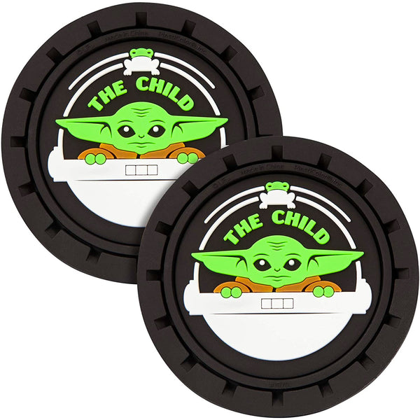 Plasticolor Star Wars Baby Yoda Car Coaster, 2x Mandalorian The Child Coasters