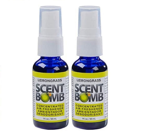 Scent Bomb Air Freshener Spray, 100 % Oil Based Concentrated Air Freshener, Air Freshener Spray for Car, Room, Bathroom and Odor Eliminator, Lemongrass, 2 Pack