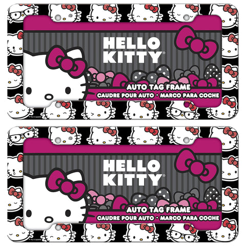 Chroma Hello Kitty License Plate Frames:  Plastic Car License Plate Covers & Frames, 2 Packs