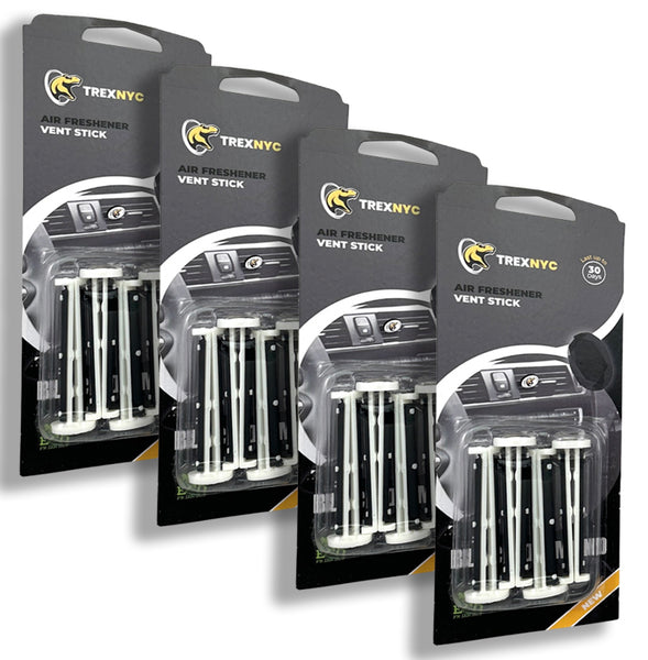 TrexNYC Car Air Fresheners Vent Sticks – Essential Car Odor Eliminator – Perfect Scented Car Accessories – For Long Lasting Fragrance up to 30 days, Black Diamond, 4 Packs