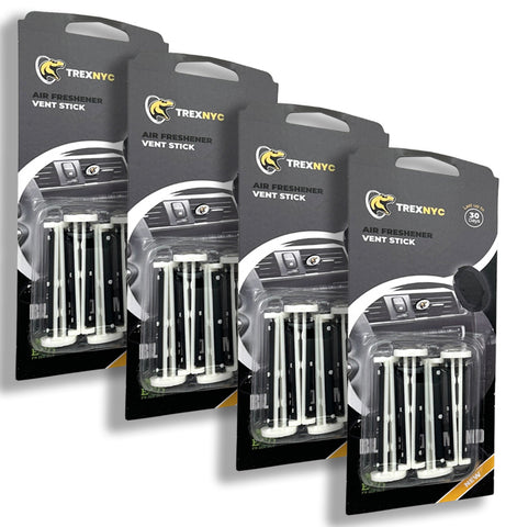 TrexNYC Car Air Fresheners Vent Sticks – Essential Car Odor Eliminator – Perfect Scented Car Accessories – For Long Lasting Fragrance up to 30 days, Black Diamond, 4 Packs