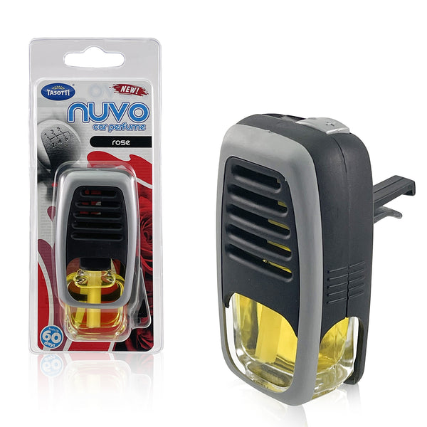 Tasotti Car Perfume Air Freshener, Essential Car Air Freshener for Long-lasting Scent and Car Odor Eliminator, Nuvo Car Perfume Collection, Rose