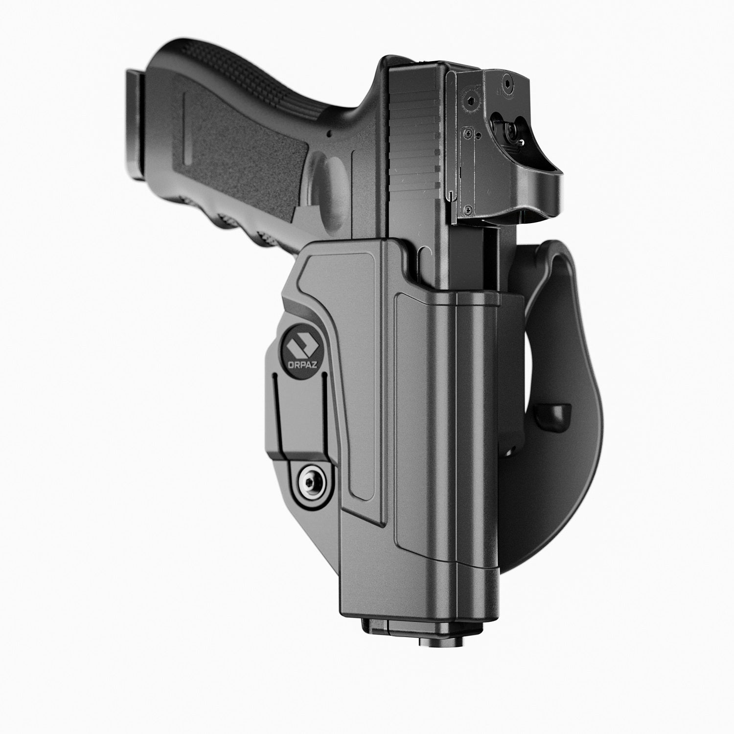 Release Button Holster for Glock 17 with Paddle-black