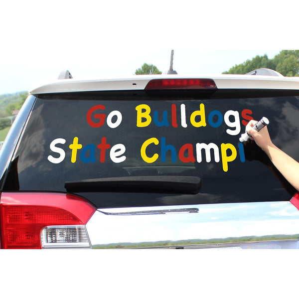 Chroma Window Marker Pack: Washable Glass Markers for Cars - Bold Car Markers, Chalkboard Markers for Kids Restaurant, Blackboard, Glass, Bistro, Liquid Chalk Markers Erasable, 4 Count