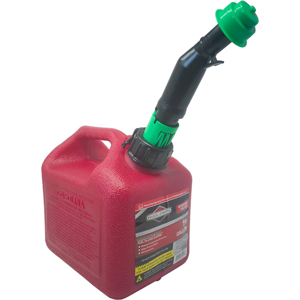 Briggs & Stratton Gas Can, 1+ Gallon Red Gas Can with Smart Fill Gas Can Spout.