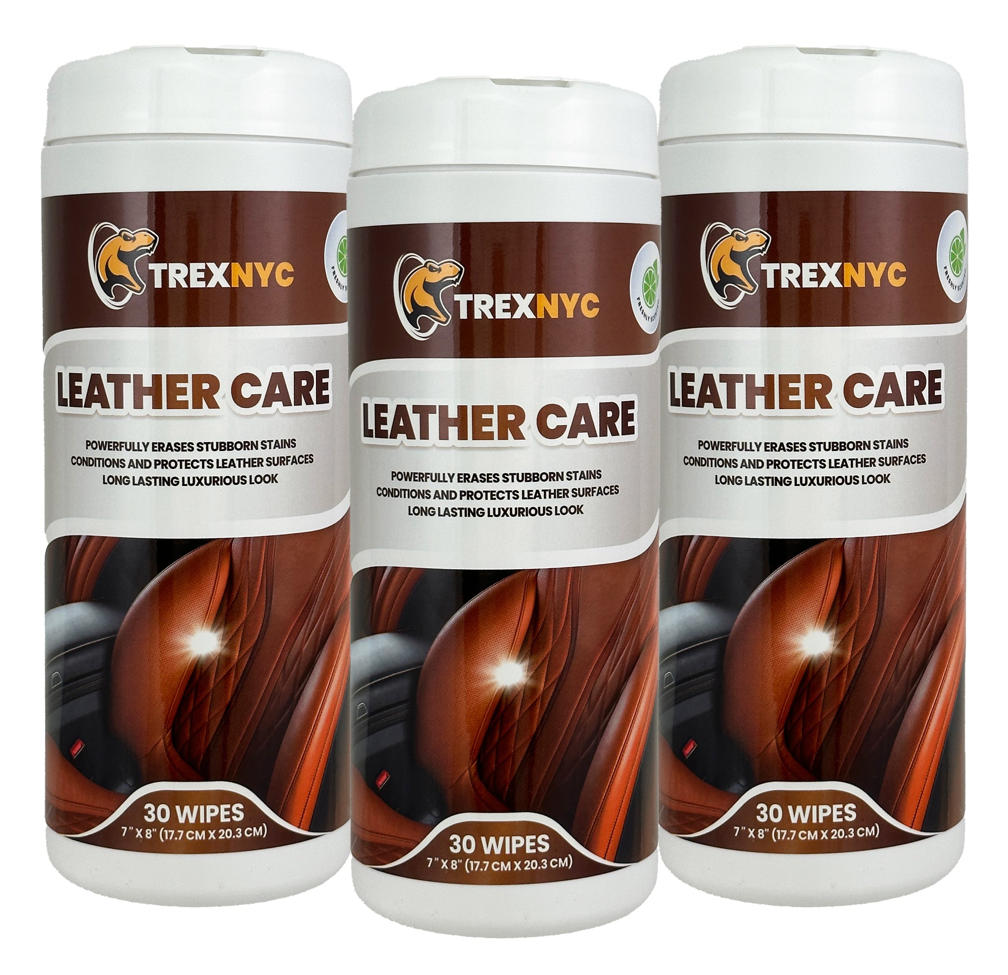TrexNYC Leather Care Wipes for Car Seats, Leather Cleaning Wipes, Leather  Car Seat Cleaner, Leather Wipes for Couch, Car Interior, Furniture, Shoes