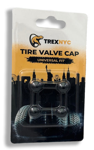 TrexNYC Tire Valve Caps, Universal Stem Covers for Cars, SUVs, Bike, Trucks, Motorcycles, Heavy-Duty and Easy-Grip Use, 4 Pieces, Simple Black