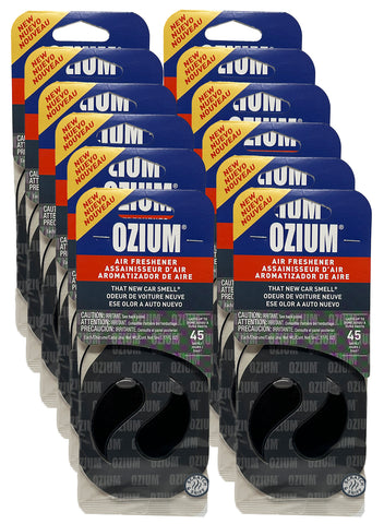 Ozium Paper Membrane Hanging Car Air Freshener - Automotive Air Fresheners and Odor Eliminator for Car, New Car Scent, 12 Packs