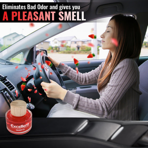 Tasotti Excellent Car Perfume Air Freshener, Luxury Car Air fresheners and Car Odor Eliminator, Long Lasting Scent Up to 75 Days, Strawberry