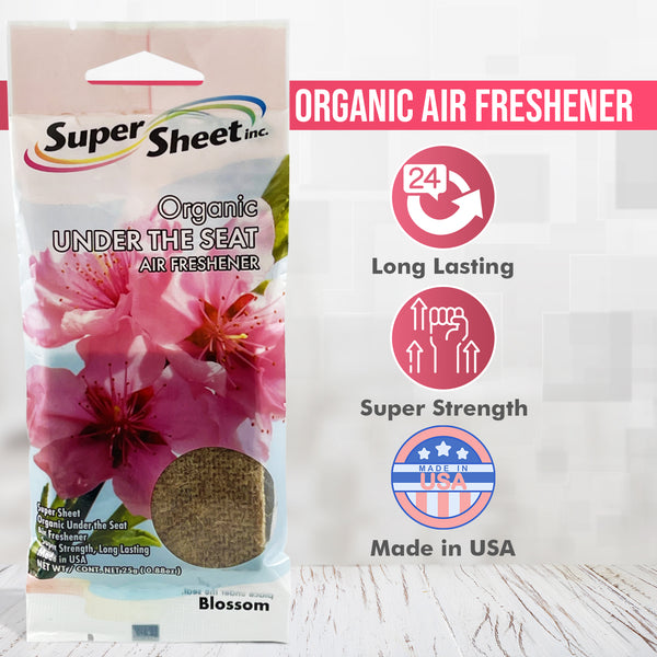Super Sheet, Organic Under the Seat Car Air Freshener, Long Lasting Fragrance, Blossom Scent