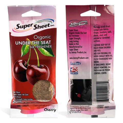 Super Sheet, Organic Under the Seat Car Air Freshener, Long Lasting Fragrance, Cherry Scent