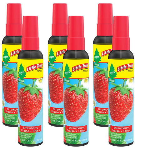 Little Trees Spray Car Air Freshener 6-PACK (Strawberry)
