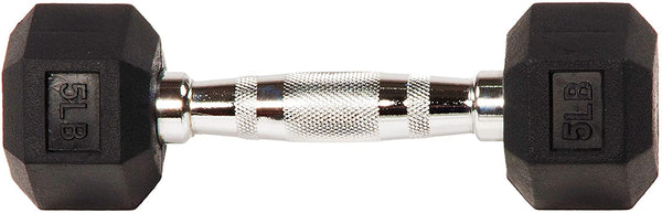 Gymnastics Power Hex Dumbbells Exercise & Fitness Weights Dumbbell for Women & Men (5 lb, Single)